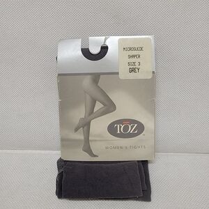 NEW‎ IN PACKAGE - TOZ WOMEN'S TIGHTS  - GREY MICROSUEDE SHAPER